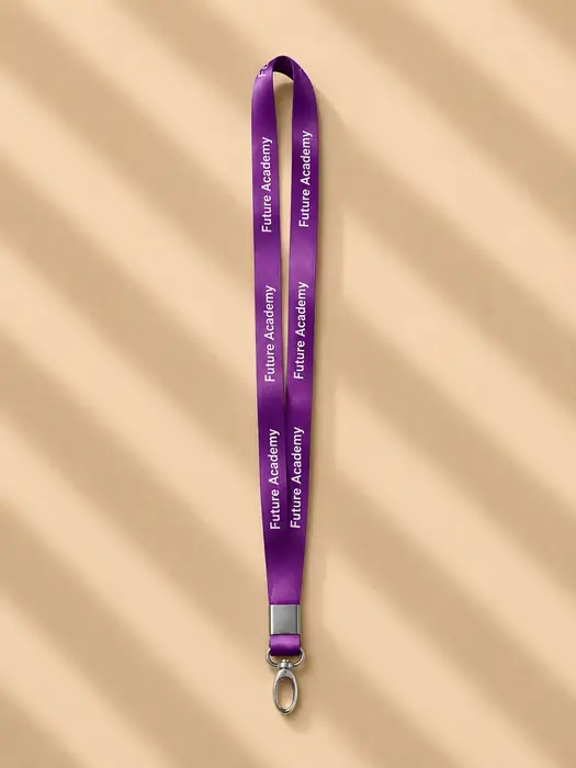Premium purple ID card lanyard